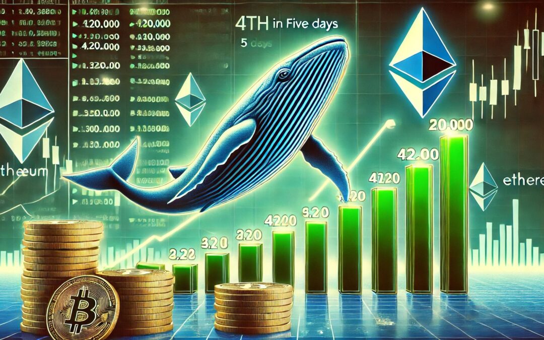 DALL·E A financial themed image illustrating whales accumulating over Eth jpeg