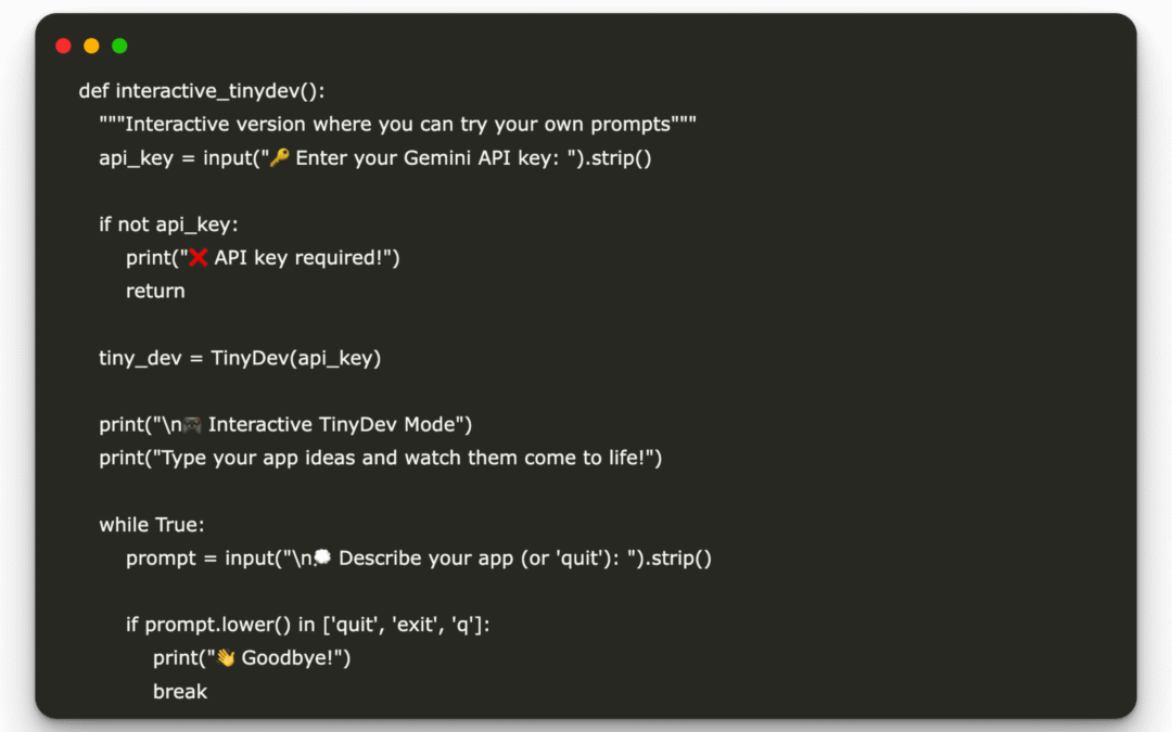 Build an AI-driven application using code workflows in Plan → File → tinydev