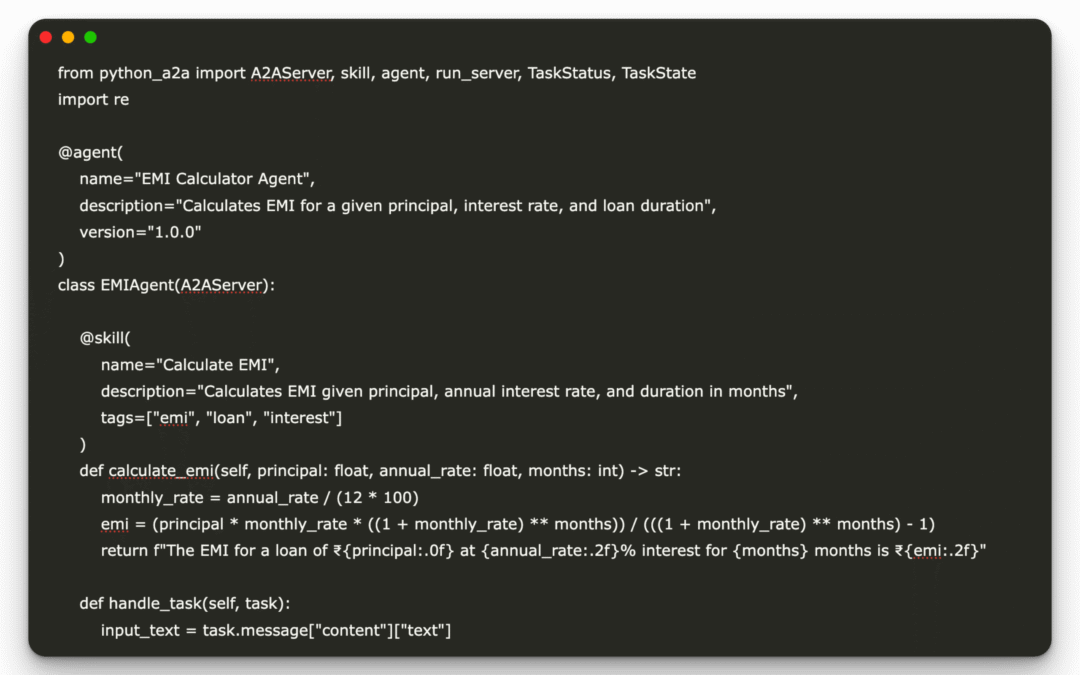 How to create and connect financial agents using Python-A2A and Google’s Agents and Agents (A2A) protocol