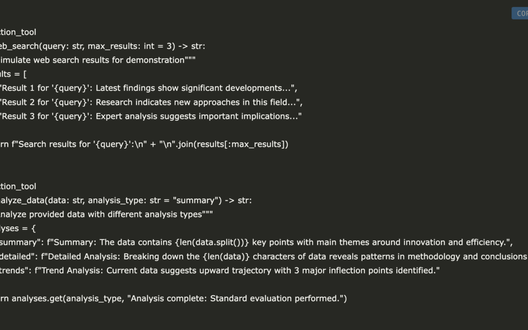 Code implementation to build a multi-agent research system with OpenAI proxy, functional tools, handover and session memory