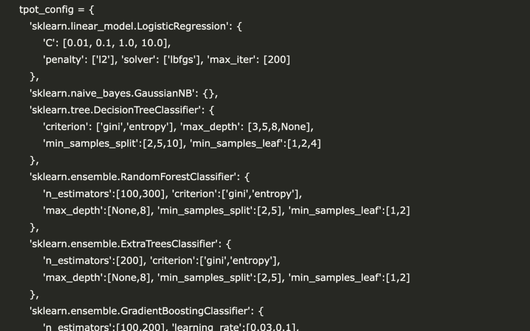 Build and optimize intelligent machine learning pipelines with TPOT for full automation and enhanced performance